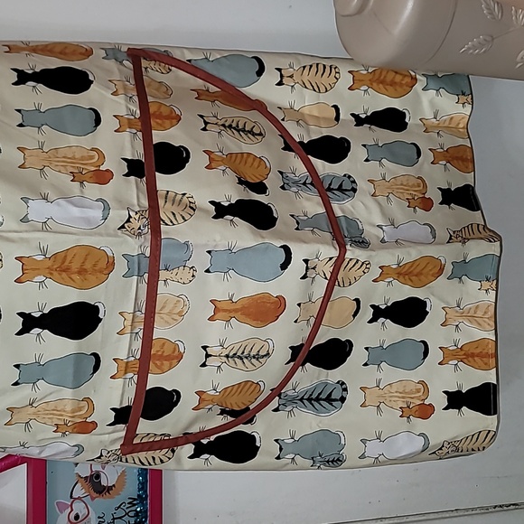 Cooking Apron cat print multicolored kitties nwot pocket cotton - Picture 2 of 7